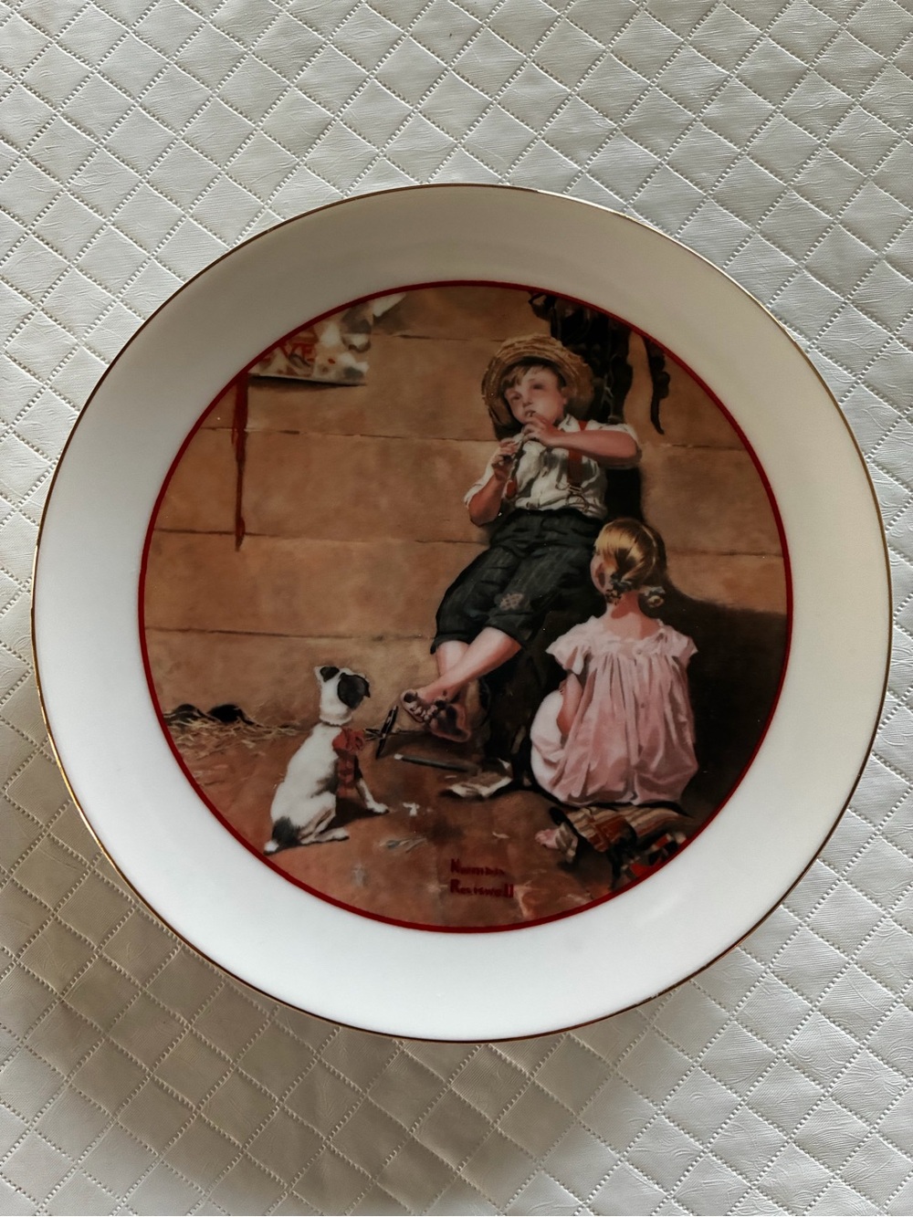 CW COLLECTION Norman Rockwell “Young Love” Series Decorative Plate
